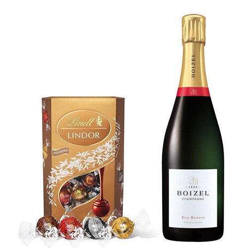 Boizel Brut Reserve NV Champagne 75cl With Lindt Lindor Assorted Truffles 200g